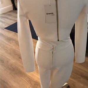 Amanda Uprichard Elegant Cream Jumpsuit